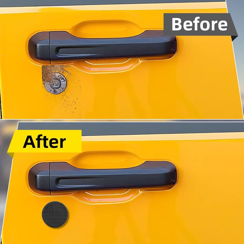 P Polerden Keyhole Covers Compatible with 2018-2025 Jeep Wrangler JL and Gladiator JT, 2 Front & 1 Tailgate, Strong Magnet Keyhole Decor Accessories for Door Lock Protection(Flag) - Image 4
